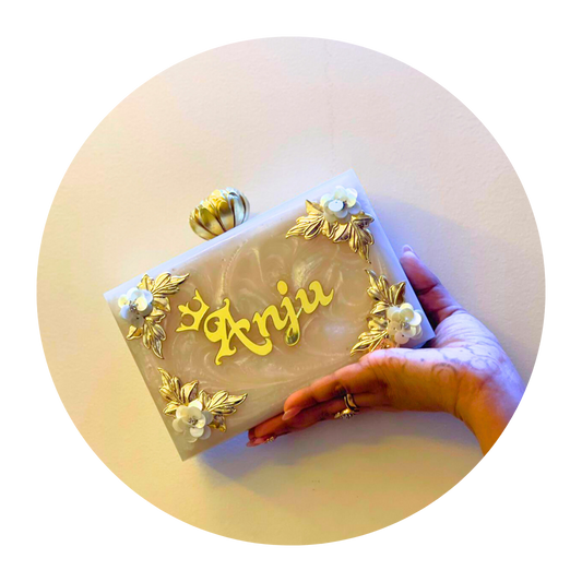 Acrylic Embellished Customised Name Clutch