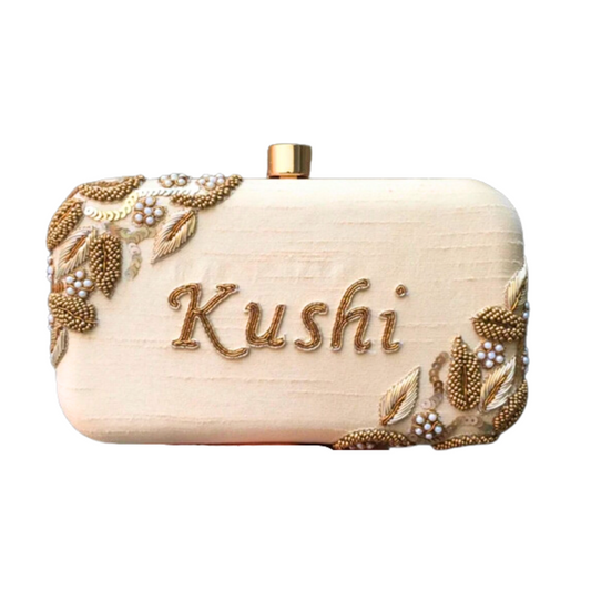 Embroidery Name Clutch