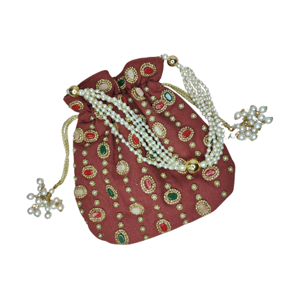 Multicolor Stone Party Potli Bag for Women