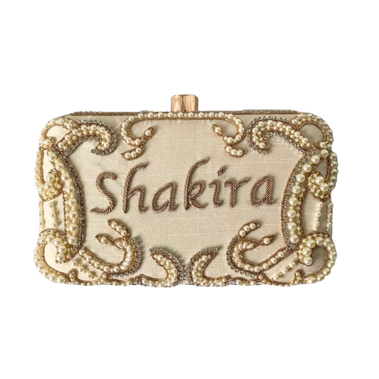 Embroidery Name Clutch