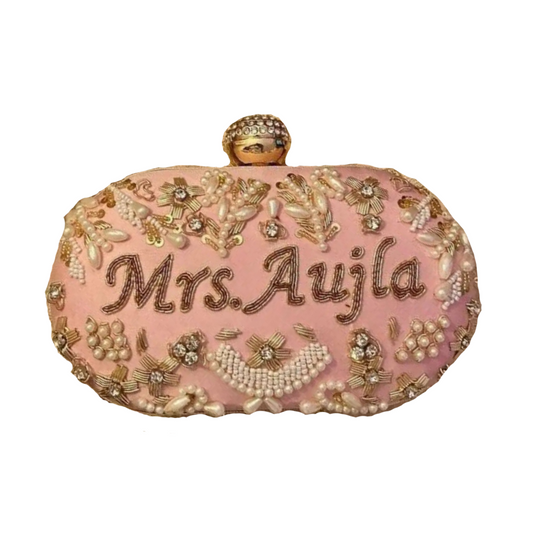 Embroidery Name Clutch