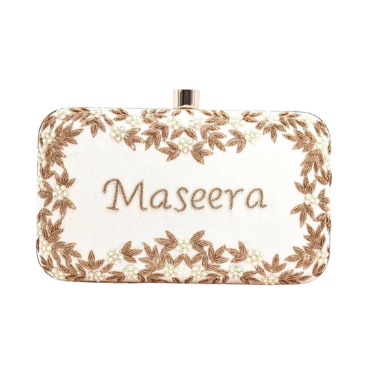 Embroidery Name Clutch