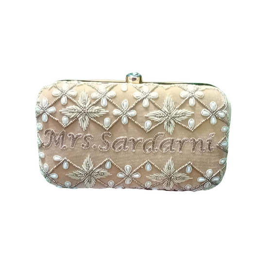 Embroidery Name Clutch