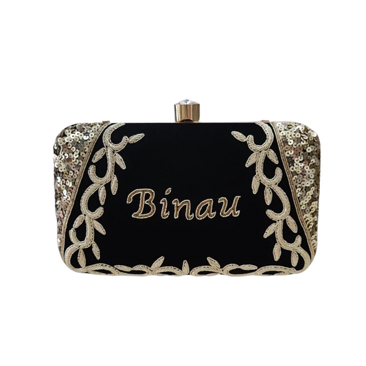 Embroidery Name Clutch