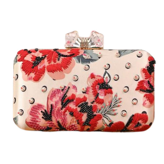 Printed Embroidery Party Clutch Bag for Women