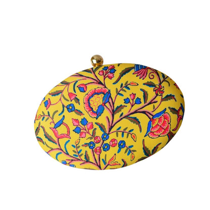 Printed Oval Box Clutch