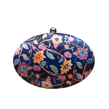 Printed Oval Box Clutch