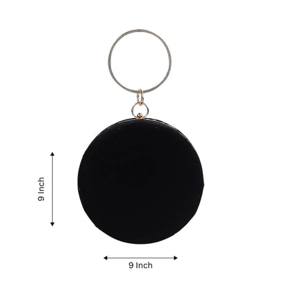 Round Embroidery Woman Clutch Bag