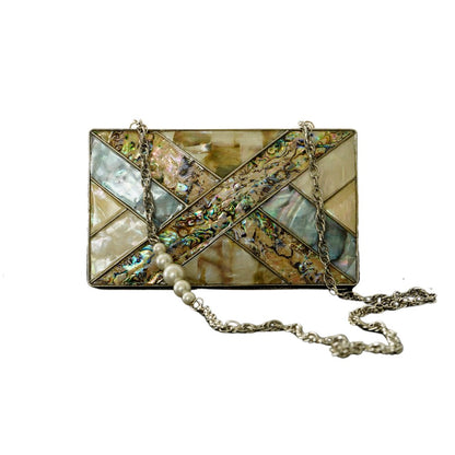 Brass Mother of Pearl Clutch Bag