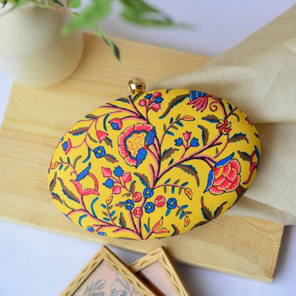 Printed Oval Box Clutch