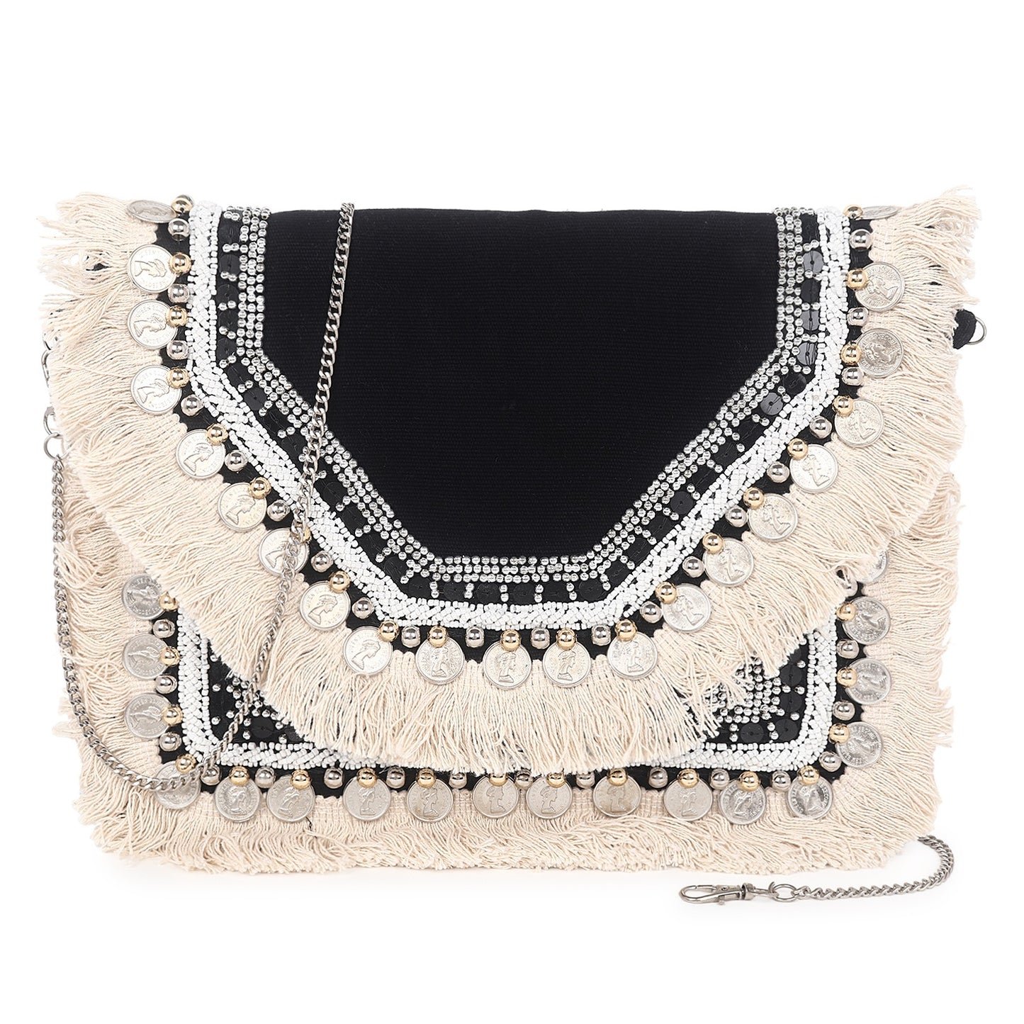 Boho Black Jute Coin Bag