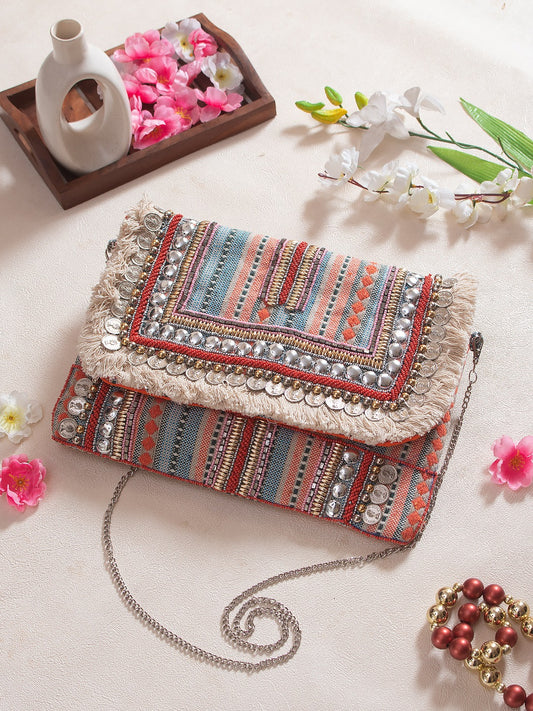 Boho Jacquard Flap Bag