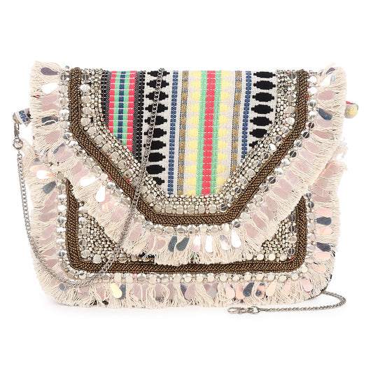 Boho Jacquard Flap Bag