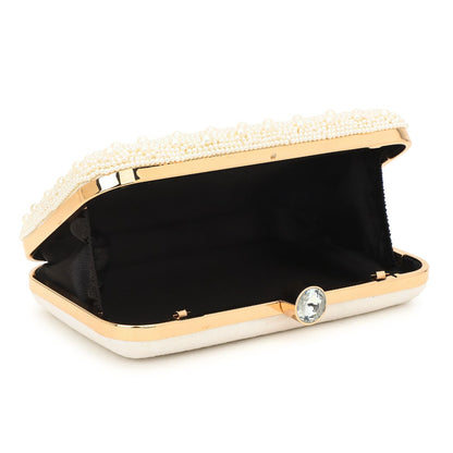 Pearl Bead Embroidery Customised Initial Name Clutch Bag