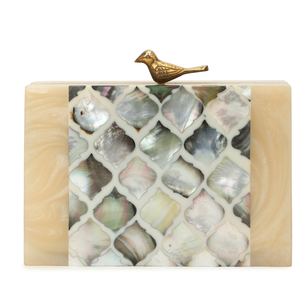 Designer Resin Marble Embellished Acrylic Party Clutch for Women