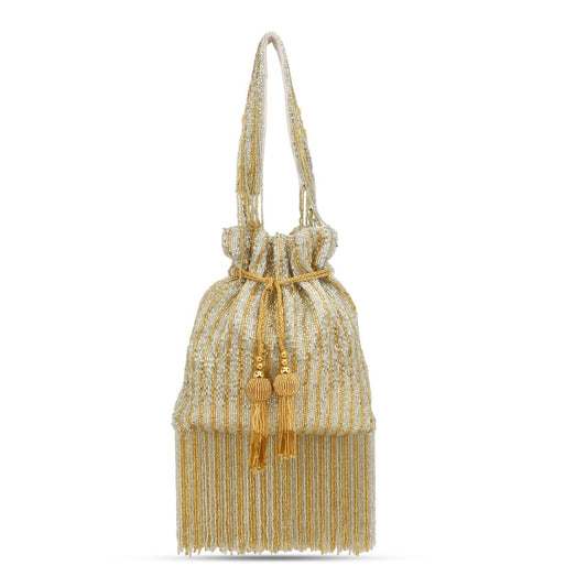 Designer Gold Silver Potli Bag For Unique Partywear Styles - Dohri