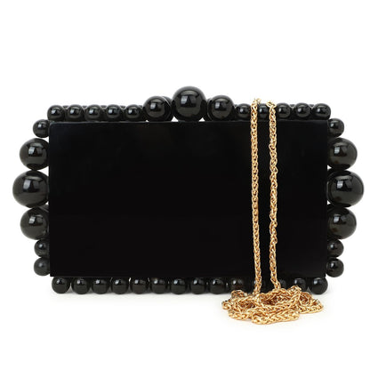 Black Designer Luxury Resin Ball Party Women Clutch Bag