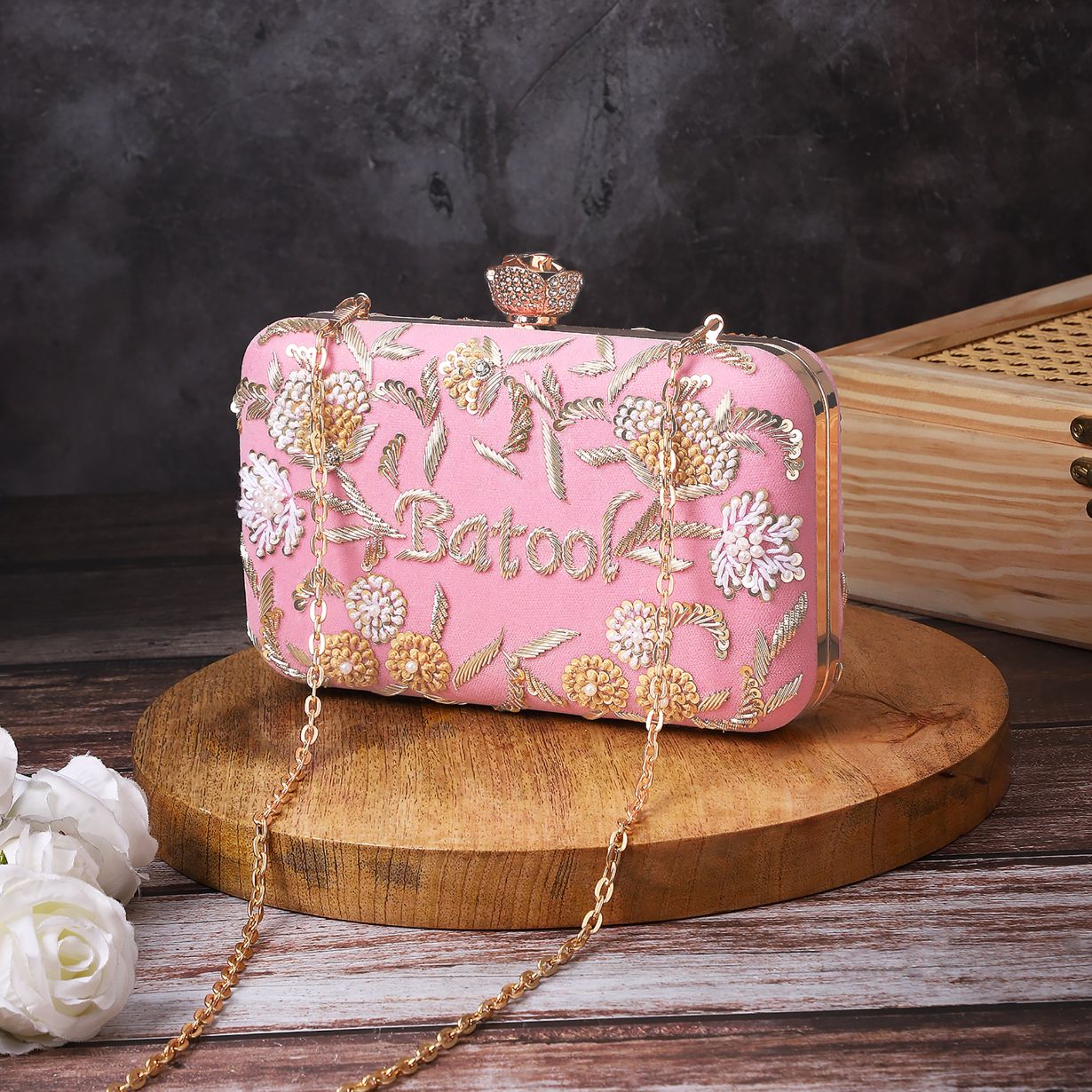 Bridal Customised Embroidery Name Women Clutch Bag