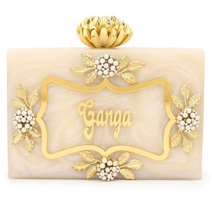 Acrylic Embellished Customised Name Party Clutches for Women