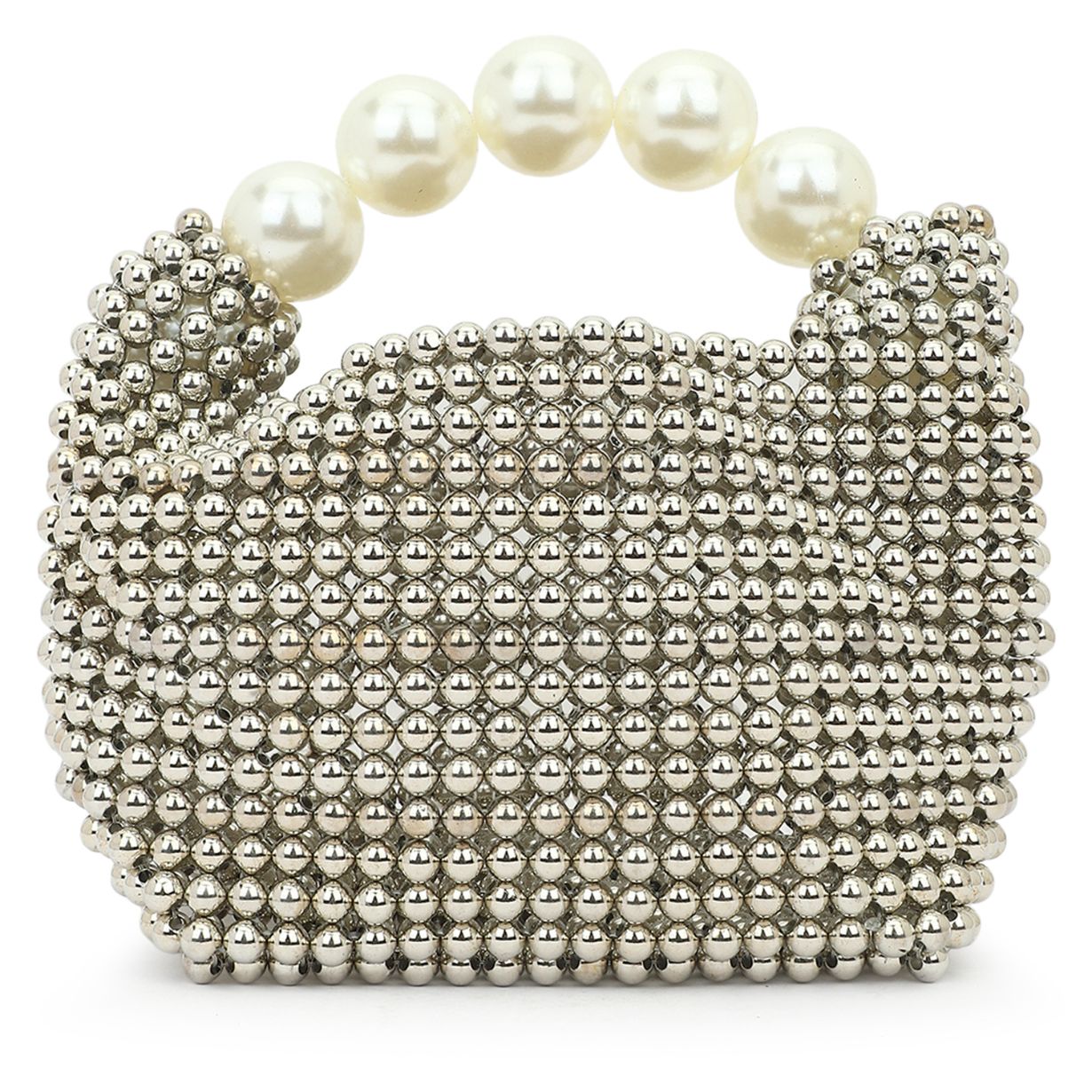 Bead Pearl Sling Clutch Purse