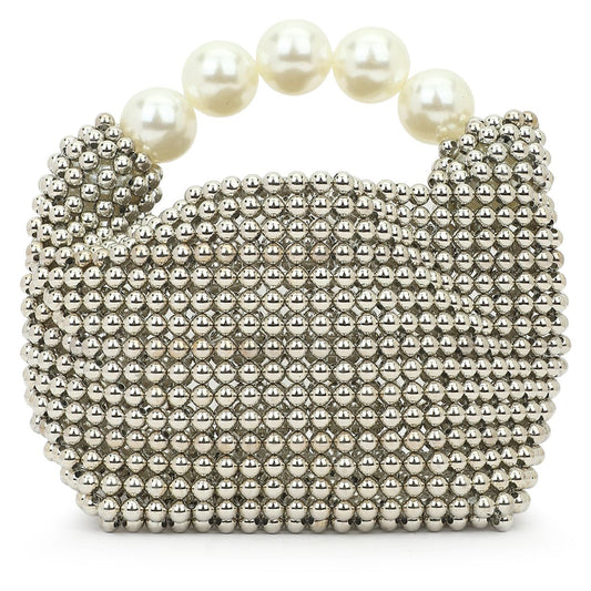 Bead Pearl Sling Clutch Purse