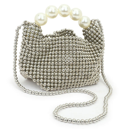 Bead Pearl Sling Clutch Purse