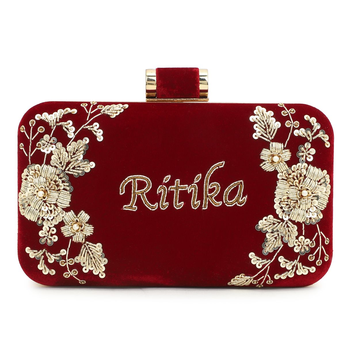 Customised Embroidery Name Women Clutch Bag