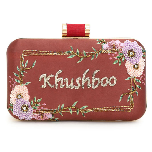 Customised Embroidery Name Highlight Party Clutch