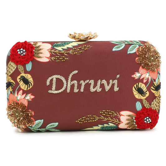 Customized Embroidery Name Highlight Party Clutch