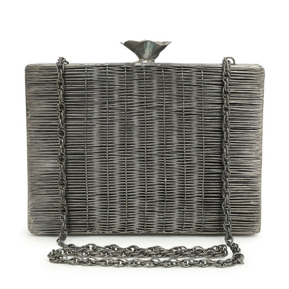 Handcrafted Silver Wire Brass Metal Clutch – Elegant & Timeless