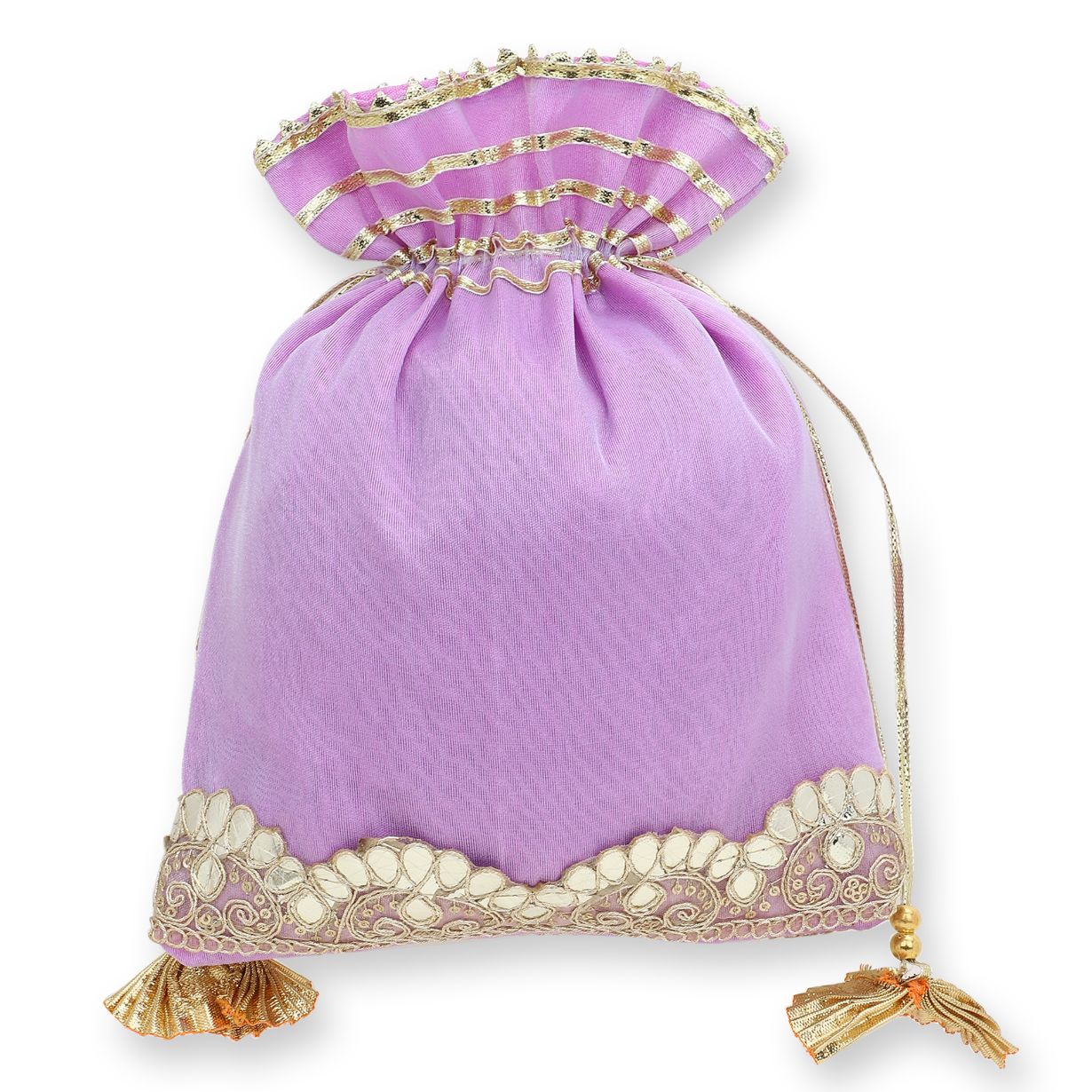 Set of 5 Purple Embellished Potli Bags