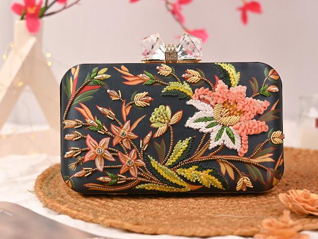 Printed Embroidery Party Clutch Bag for Women