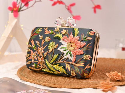 Printed Embroidery Party Clutch Bag for Women