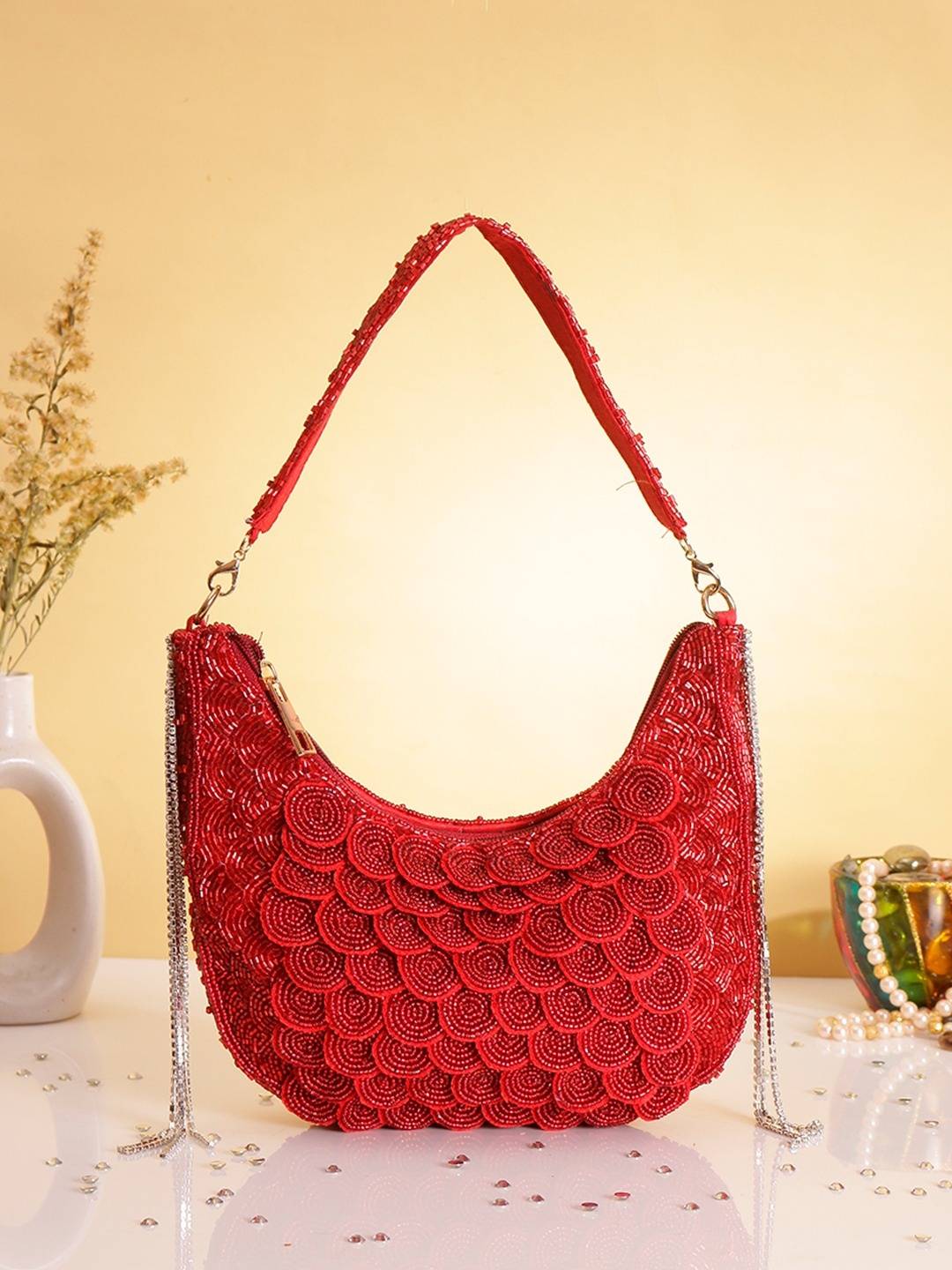 Designer Bead Embroidery Handbag