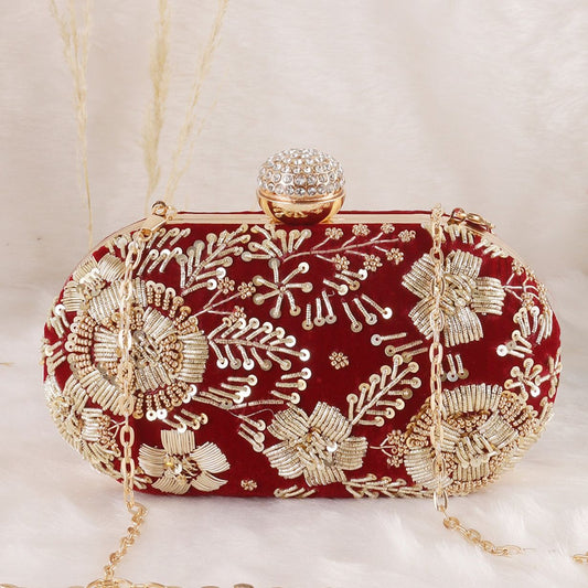 Designer Embroidery Bridal Clutch Bag