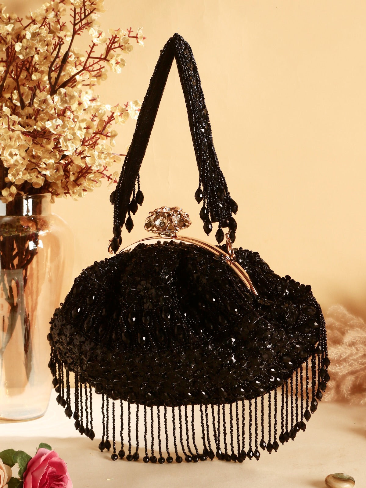 Designer Sequin Soft Pouch with Tassel