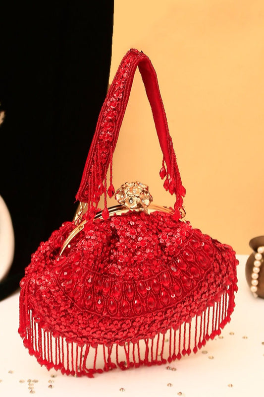 Designer Sequin Soft Pouch with Tassel