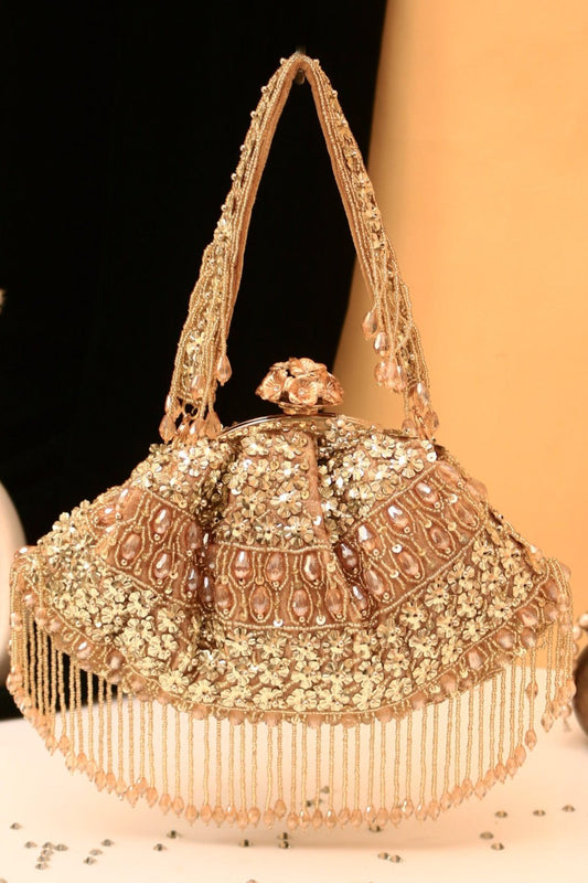 Designer Sequin Soft Pouch with Tassel