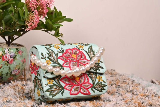 Embroidered Mini Box Bag