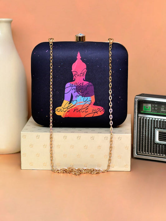 Buddha Black Clutch