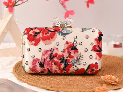 Printed Embroidery Party Clutch Bag for Women