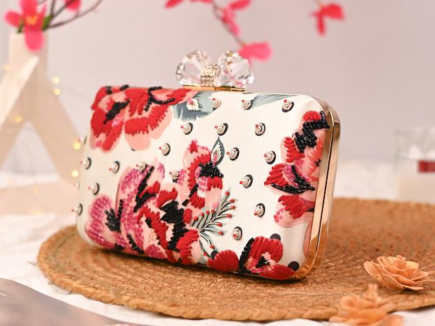 Printed Embroidery Party Clutch Bag for Women