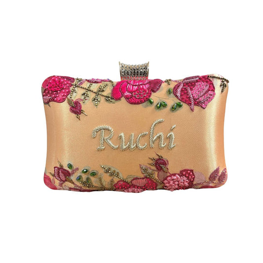 Customised Name Highlight Embroidery Party Clutch for Woman