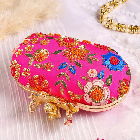 Designer Embroidery Bridal Clutch Bag