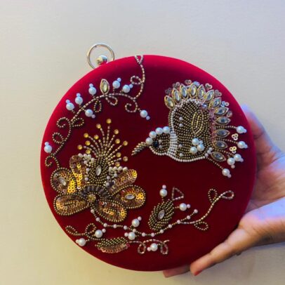 Buy Round Embroidered Clutches for Women