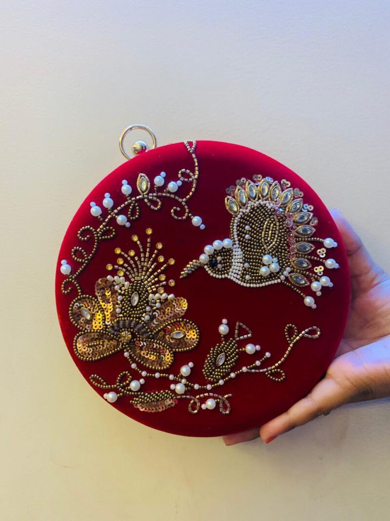 Buy Round Embroidered Clutches for Women